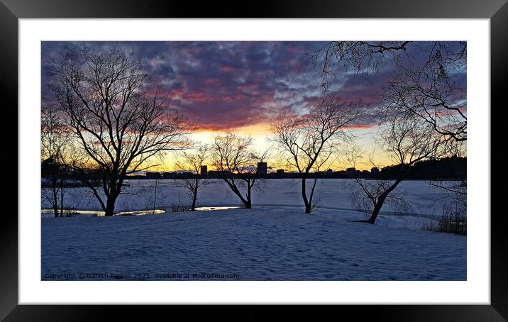 Sunset in Espoo Framed Mounted Print by Gareth Parkes