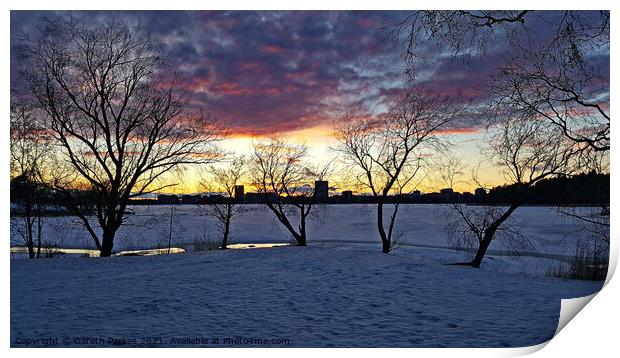 Sunset in Espoo Print by Gareth Parkes