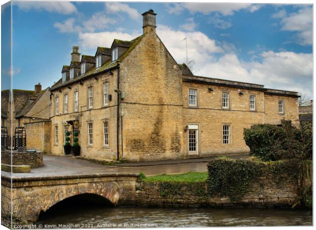 The Old Manse Hotel In Bourton On The Water Canvas Print by Kevin Maughan