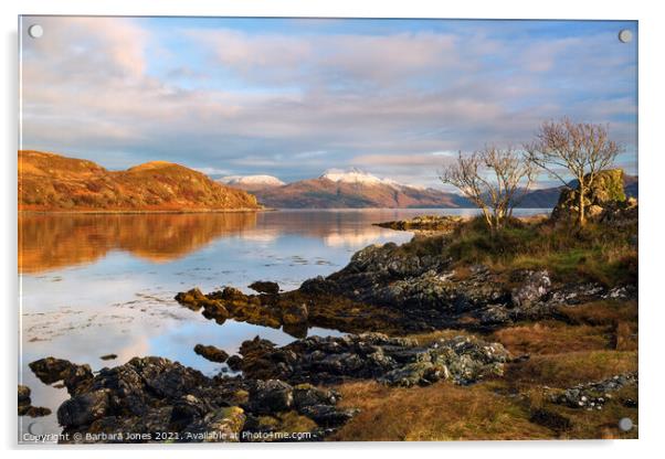 Camuscross View to Knoydart Skye Scotland Acrylic by Barbara Jones