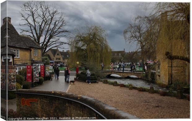 Bourton On The Water In The Cotswolds Canvas Print by Kevin Maughan