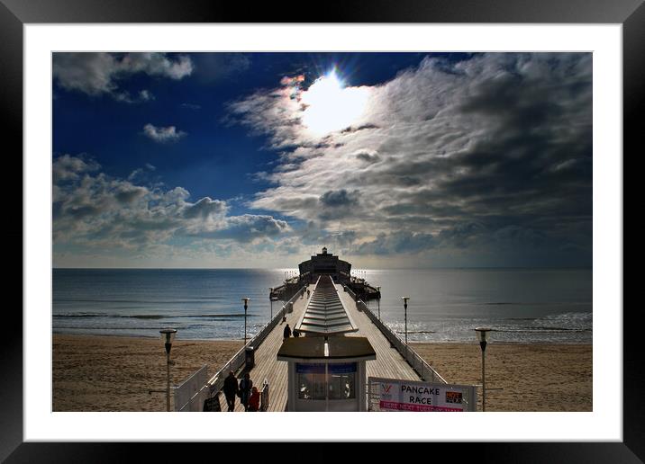 Bournemouth Pier And Beach Dorset England UK Framed Mounted Print by Andy Evans Photos