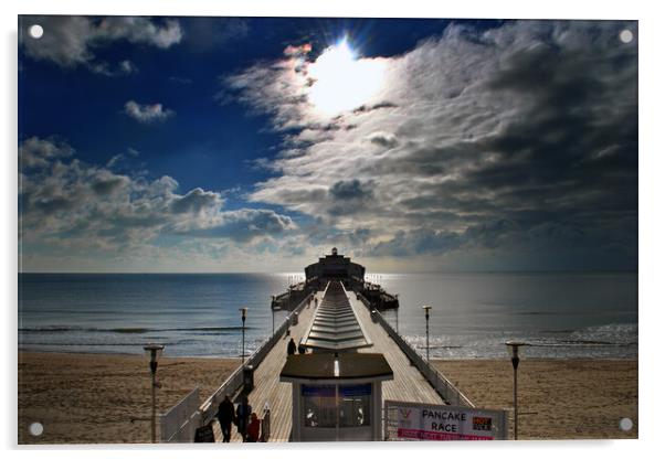 Bournemouth Pier And Beach Dorset England UK Acrylic by Andy Evans Photos