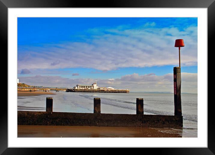 Bournemouth Pier And Beach Dorset England UK Framed Mounted Print by Andy Evans Photos