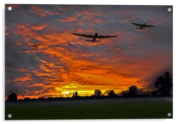 Bomber county: Lincolnshire sunset Acrylic by Gary Eason