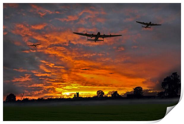Bomber county: Lincolnshire sunset Print by Gary Eason