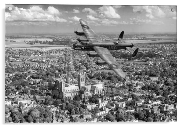 Lancaster AR-L over Lincoln  Acrylic by Gary Eason