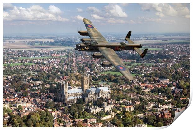 Lancaster AR-L over Lincoln  Print by Gary Eason