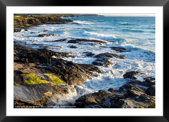 A view of Constantine bay, Cornwall, England, UK Framed Mounted Print by Joy Walker