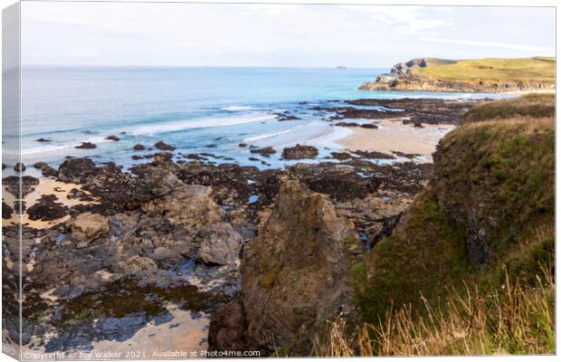 A view along the Cornish coast  Canvas Print by Joy Walker