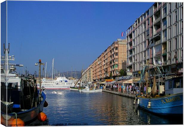 Waterfront and harbour, Nice, France Canvas Print by Peter Bolton