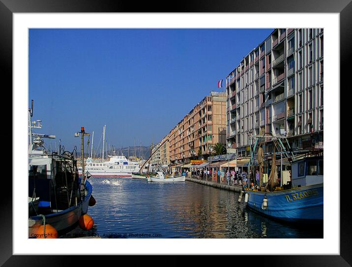 Waterfront and harbour, Nice, France Framed Mounted Print by Peter Bolton