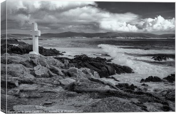 View of the Coast of Death, Galicia - B&W Canvas Print by Jordi Carrio