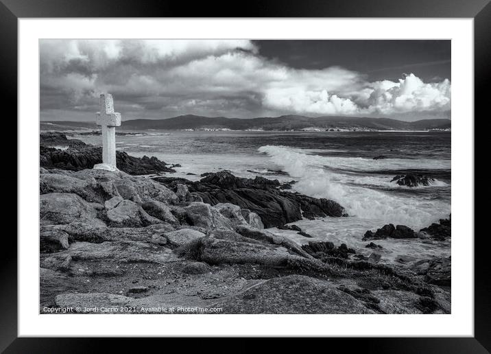 View of the Coast of Death, Galicia - B&W Framed Mounted Print by Jordi Carrio