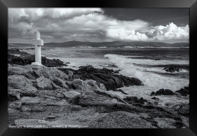View of the Coast of Death, Galicia - B&W Framed Print by Jordi Carrio