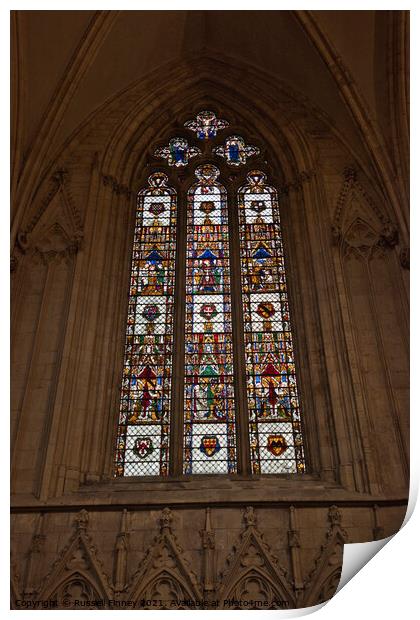York Minster Cathedral in Britain Print by Russell Finney