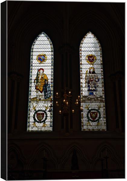 Indoor churchwindow Canvas Print by Russell Finney