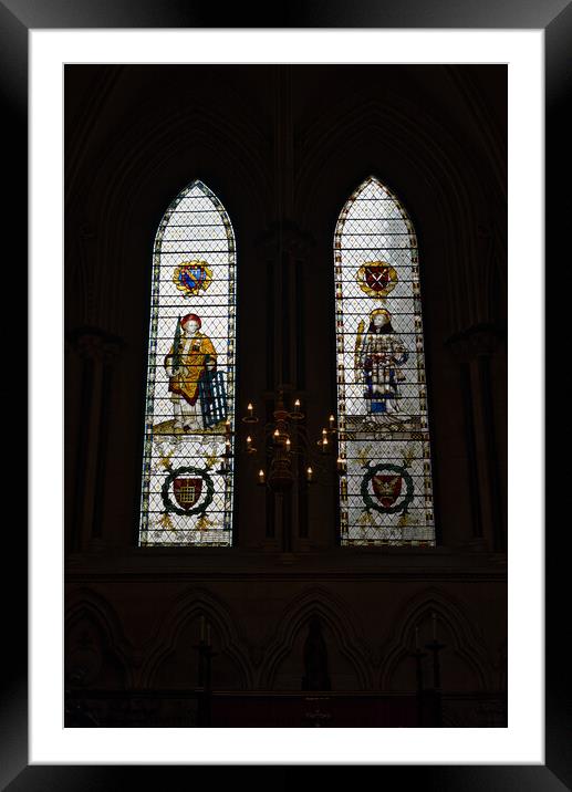 Indoor churchwindow Framed Mounted Print by Russell Finney