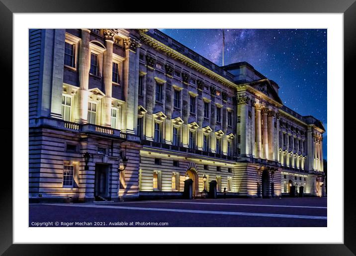 Glowing Buckingham Palace Framed Mounted Print by Roger Mechan
