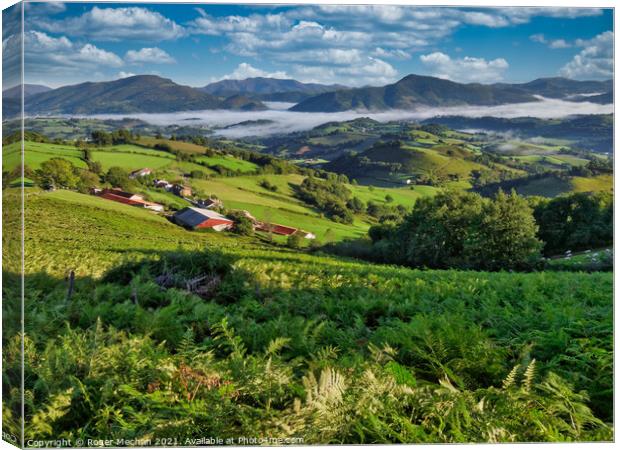 Serene Basque Countryside Canvas Print by Roger Mechan