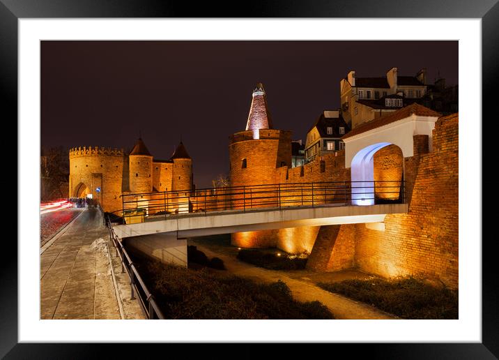 City Wall Fortification in Old Town of Warsaw Framed Mounted Print by Artur Bogacki