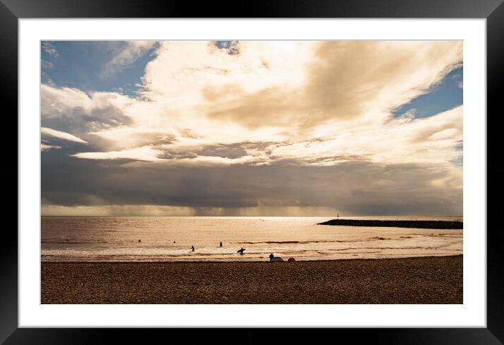 Sidmouth beach Framed Mounted Print by David Martin