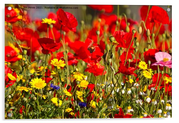 English Wild Flowers Acrylic by Jim Jones
