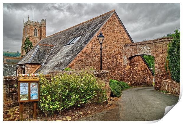 Church of St George & Tithe Barn, Dunster Print by Darren Galpin