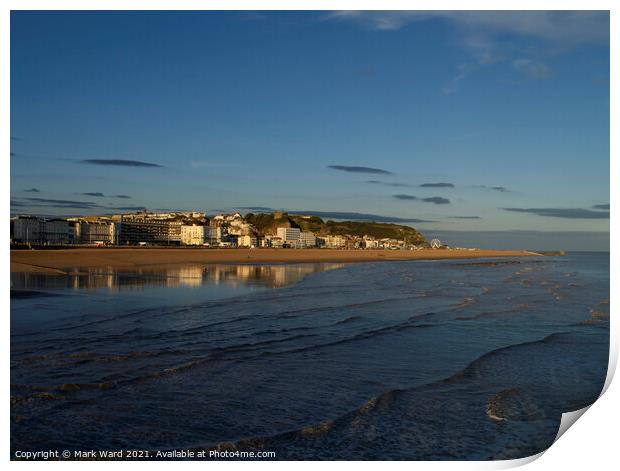 Hastings October Sunset. Print by Mark Ward