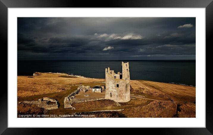  Dunstanburgh Castle Tower Framed Mounted Print by Jay Glenn