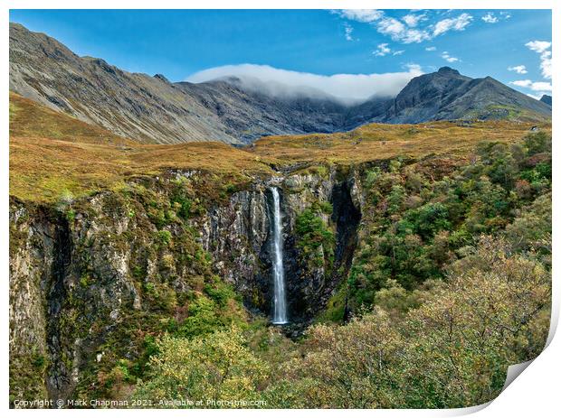 Eas Mor waterfall and Cuillin, Skye Print by Photimageon UK