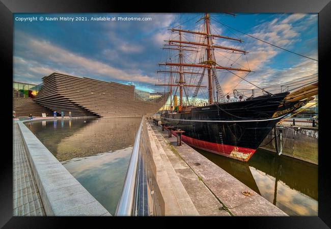 The RRS Discovery and the V&A Museum, Dundee, Scot Framed Print by Navin Mistry