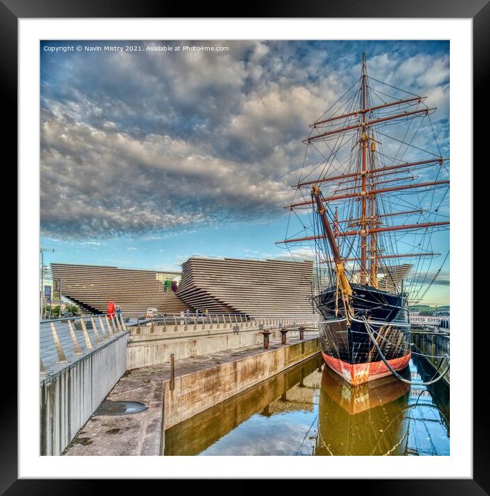 The RRS Discovery and the V&A Museum, Dundee, Scot Framed Mounted Print by Navin Mistry