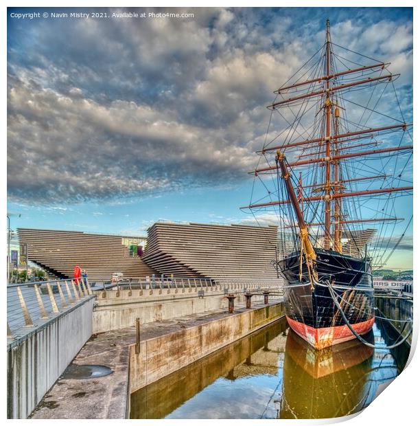 The RRS Discovery and the V&A Museum, Dundee, Scot Print by Navin Mistry