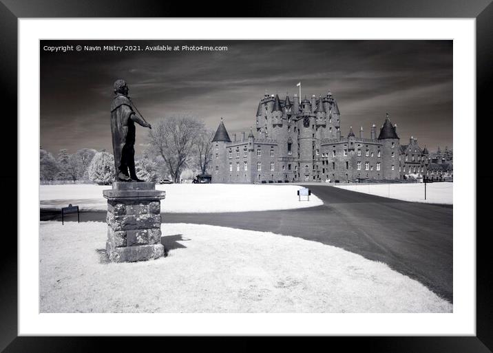 Glamis Castle Infrared Image Framed Mounted Print by Navin Mistry