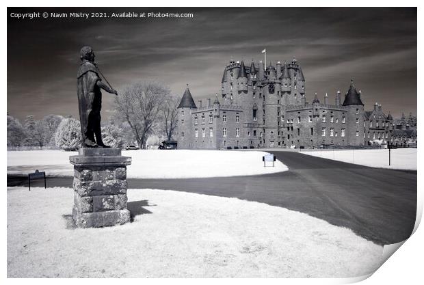 Glamis Castle Infrared Image Print by Navin Mistry