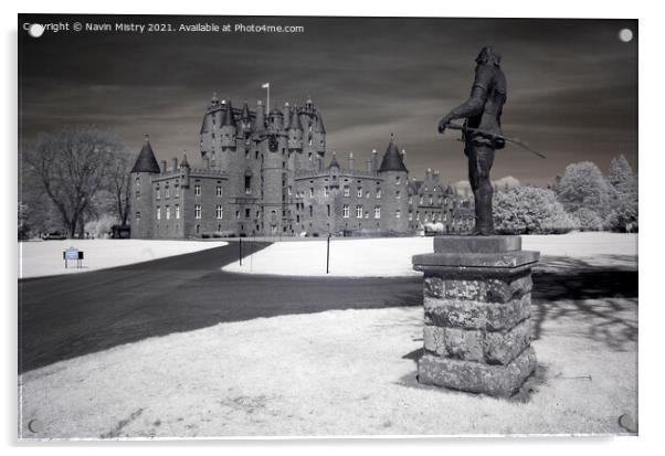 Glamis Castle Infrared Acrylic by Navin Mistry