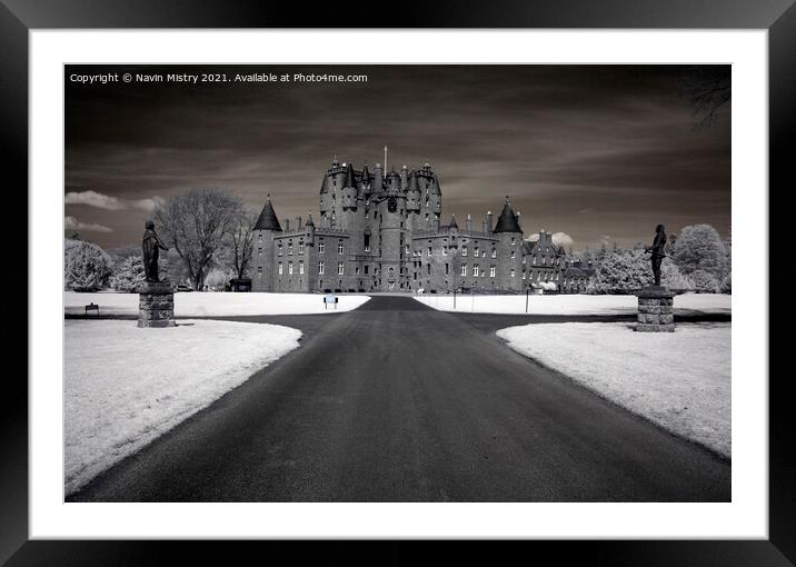 Glamis Castle Infrared Image Framed Mounted Print by Navin Mistry