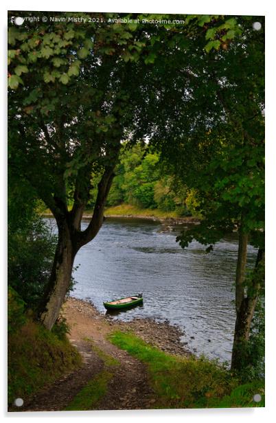 Taymount Salmon Fishing, River Tay, Scotland Acrylic by Navin Mistry