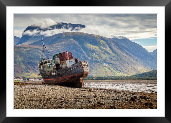 Corpach Wreck and Ben Nevis  Framed Mounted Print by Tony Keogh