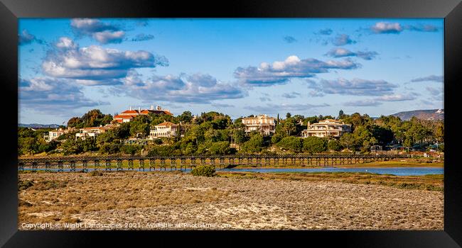 Quinta do Lago The Wooden Bridge Framed Print by Wight Landscapes