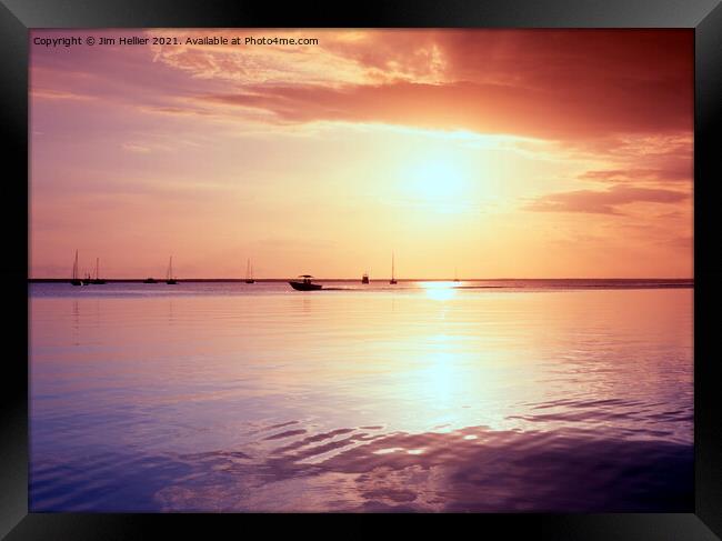 Abaco Sound at Sunset Framed Print by Jim Hellier