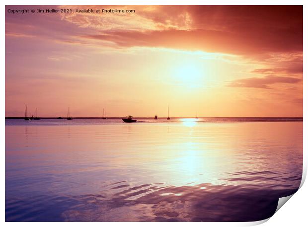 Abaco Sound at Sunset Print by Jim Hellier