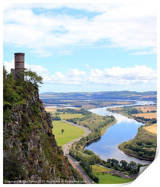 Kinnoull Tower Overlooking River Tay Print by Alex Byrne