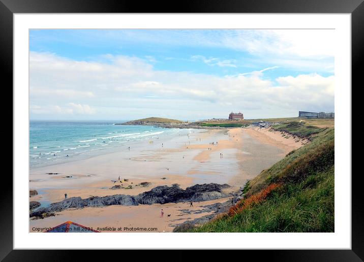 Fistral beach, Newquay, Cornwall. Framed Mounted Print by john hill