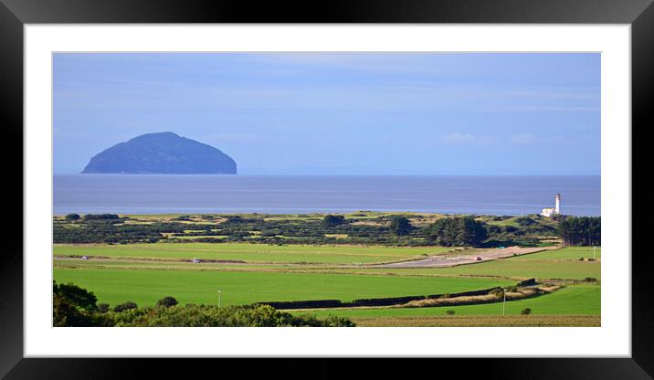 Turnberry, lighthouse, airfield and Ailsa Craig Framed Mounted Print by Allan Durward Photography