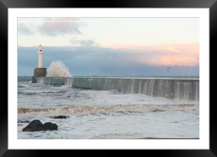 Stormy seas at Aberdeen Framed Mounted Print by Howard Kennedy