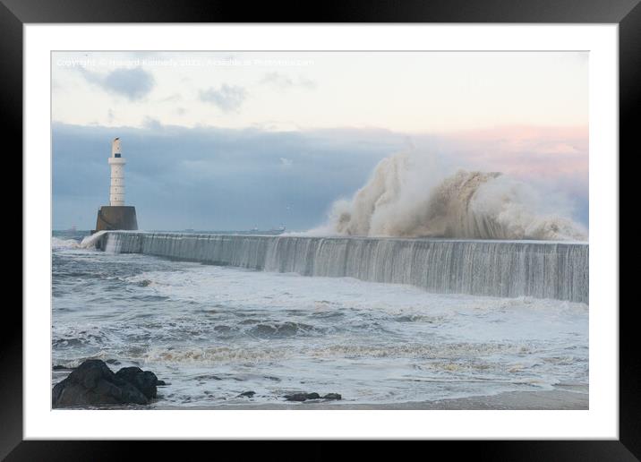 Stormy seas at Aberdeen Framed Mounted Print by Howard Kennedy