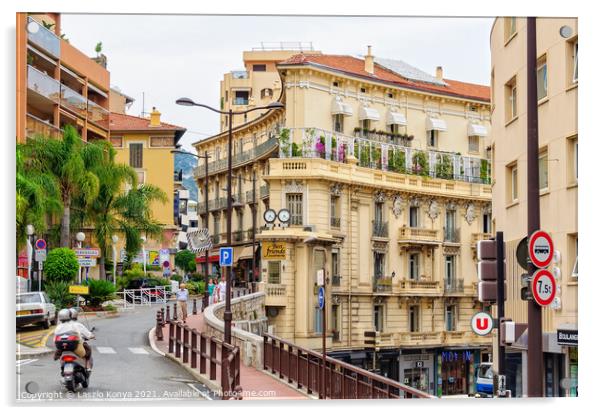 Rue des Iris - Monaco Acrylic by Laszlo Konya