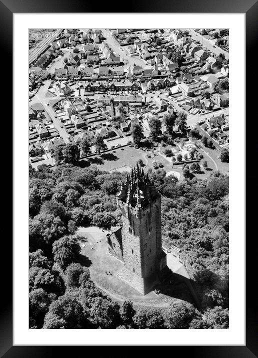 Wallace Monument from the air Framed Mounted Print by Howard Kennedy